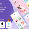 Flutter : Pets product shop with adoption UI template + Android app Template + IOS app Template