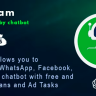 ChatHam - Facebook, WhatsApp, Telegram chatbot with Ad tasks